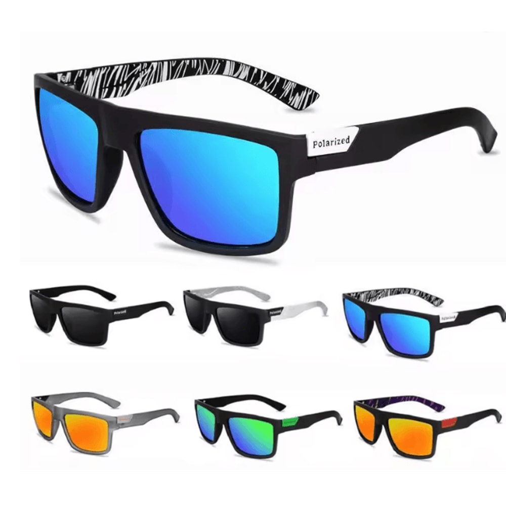 Mens Polarized Square Sunglasses Vintage Driving Style 1