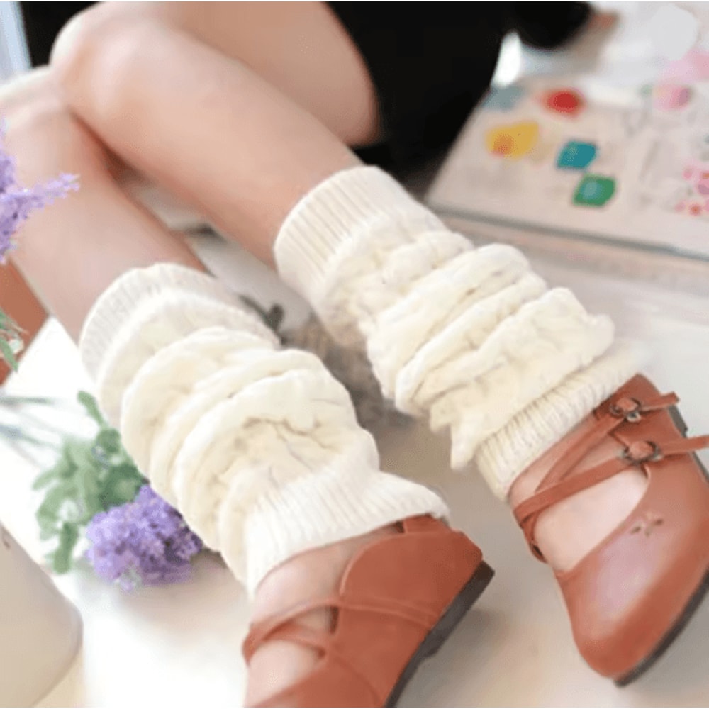 Womens Floral Knit Leg Warmers For Autumn And Winter 1