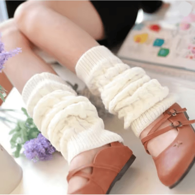 Womens Floral Knit Leg Warmers For Autumn And Winter 1