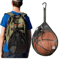 portable mesh drawstring sports ball backpack