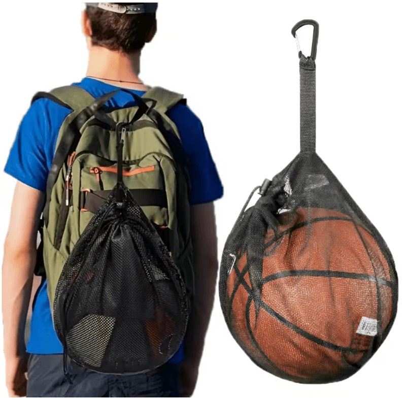 Portable Mesh Drawstring Sports Ball Backpack 0