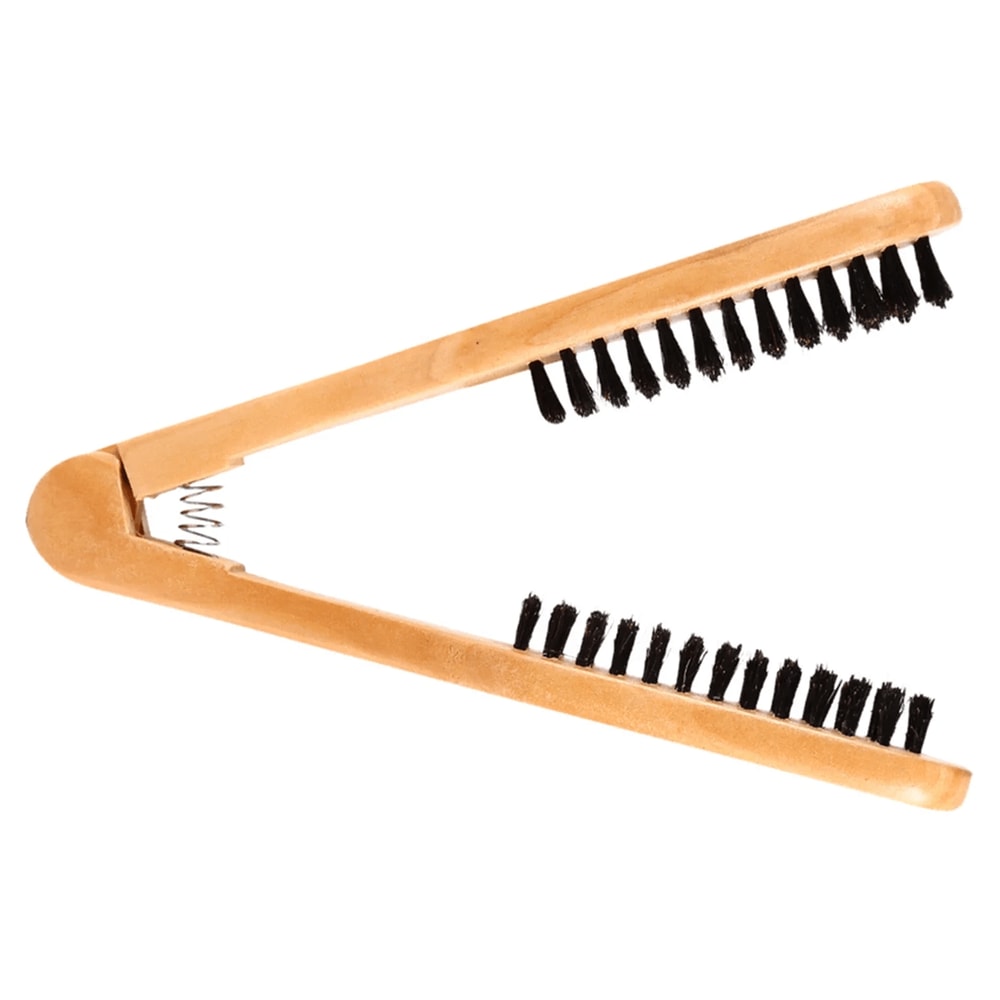 Double Brush Head Wooden Hair Comb Anti Static Styling Tool 0