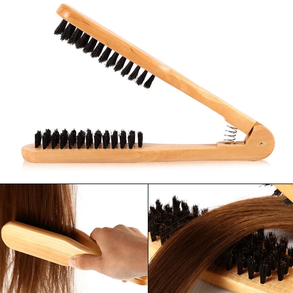 Double Brush Head Wooden Hair Comb Anti Static Styling Tool 2
