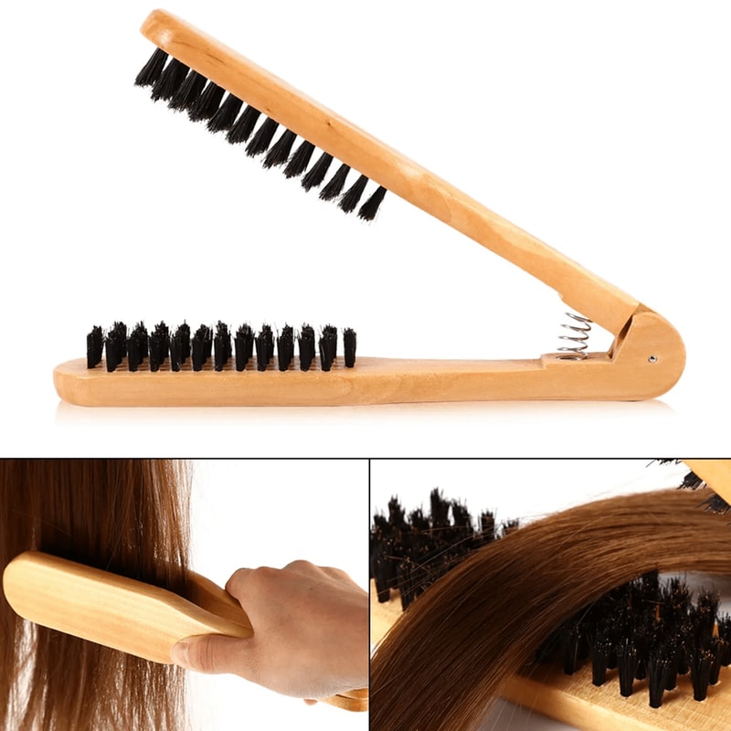 Double Brush Head Wooden Hair Comb Anti Static Styling Tool 2
