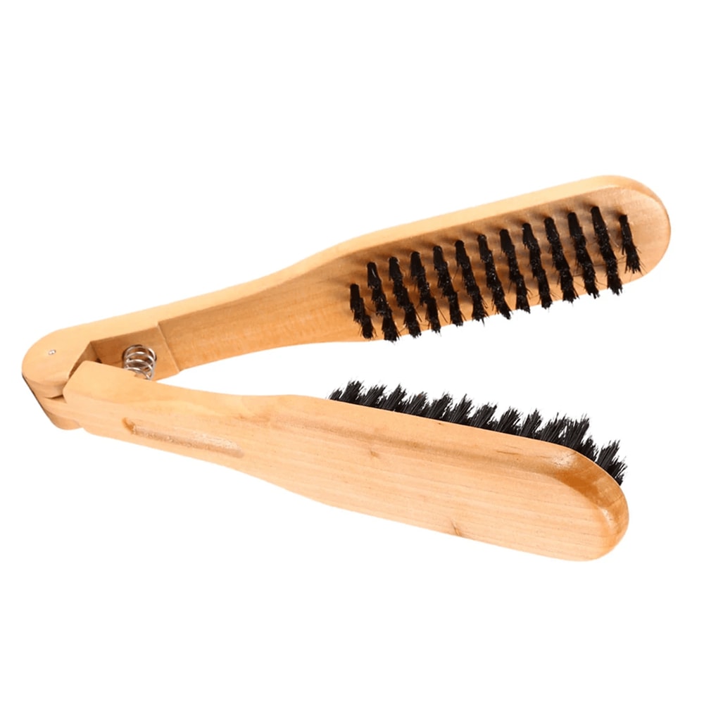 Double Brush Head Wooden Hair Comb Anti Static Styling Tool 4