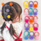 Colorful Fluffy Hair Elastics For Kids Soft Ponytail Bands Set 0