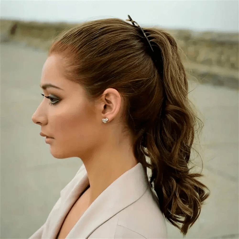 Fish Shaped Banana Hair Clips Ponytail Holder Set For Women And Girls 1