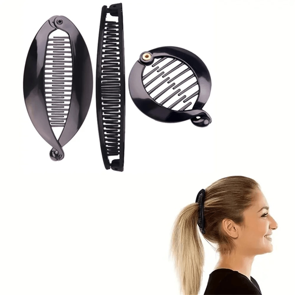 Fish Shaped Banana Hair Clips Ponytail Holder Set For Women And Girls 2