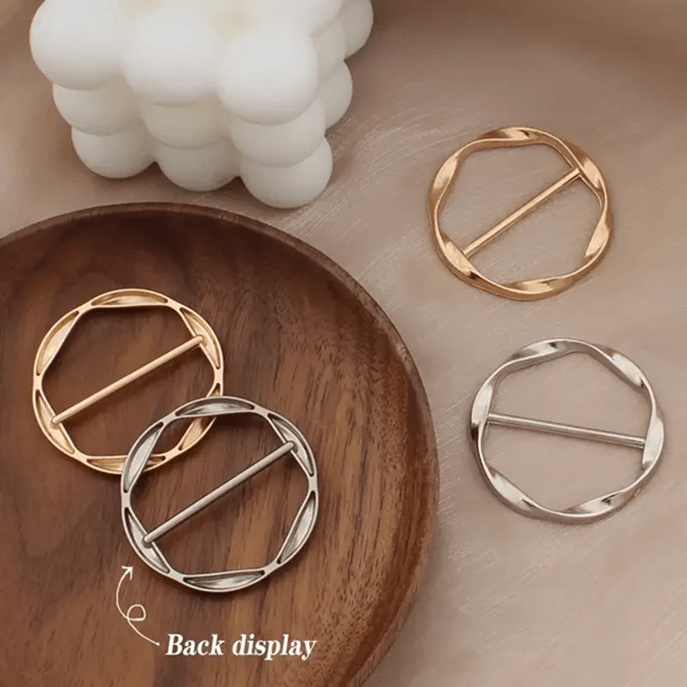 Adjustable Metal Buckles Multi Use Shirt Scarf And Belt Clips Set 0