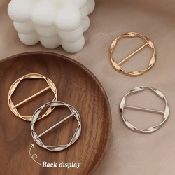 adjustable metal buckles multi use shirt scarf and belt clips set