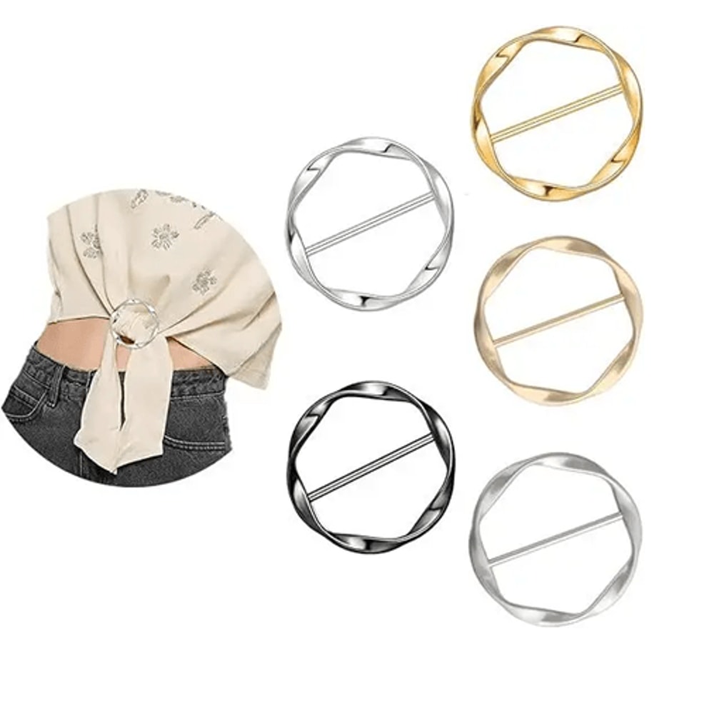 Adjustable Metal Buckles Multi Use Shirt Scarf And Belt Clips Set 4