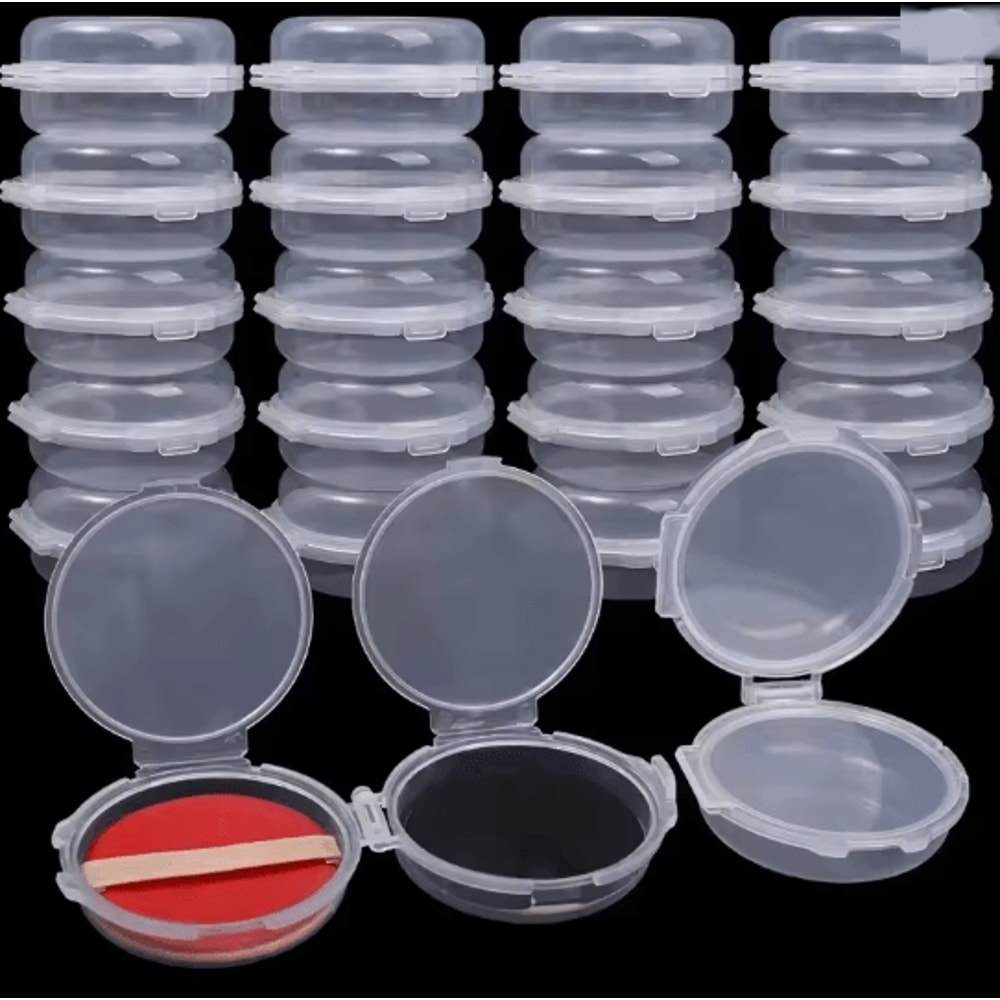 5PCS Double Layer Makeup Puff Storage Box Dust Proof Compact Case 2