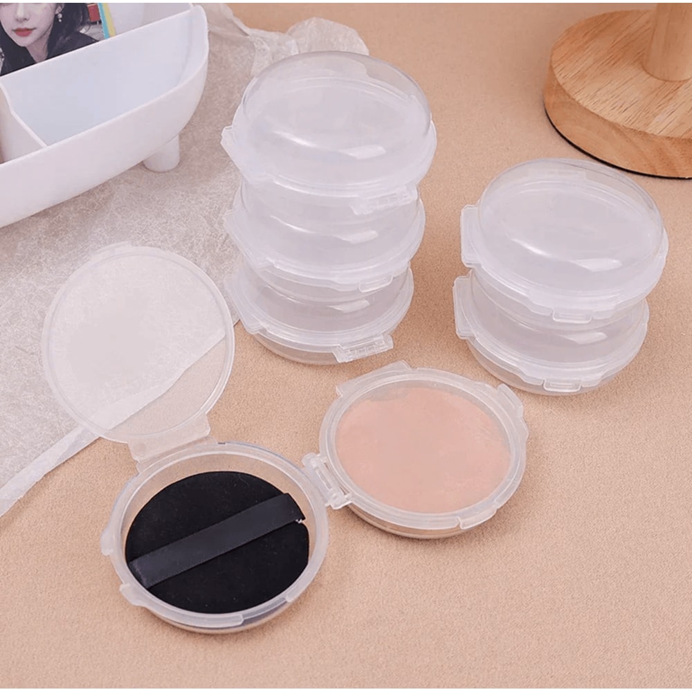 5PCS Double Layer Makeup Puff Storage Box Dust Proof Compact Case 3