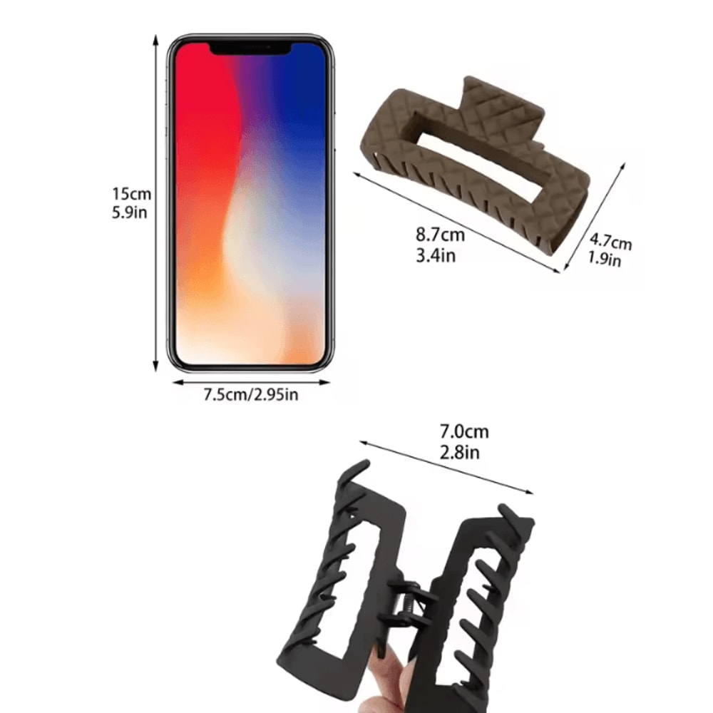 HoldEase Large Hair Claw Clips Strong Grip Set For Women 3