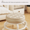 PU Leather Rolling Stool With Wheels Low Profile Padded Seat 2