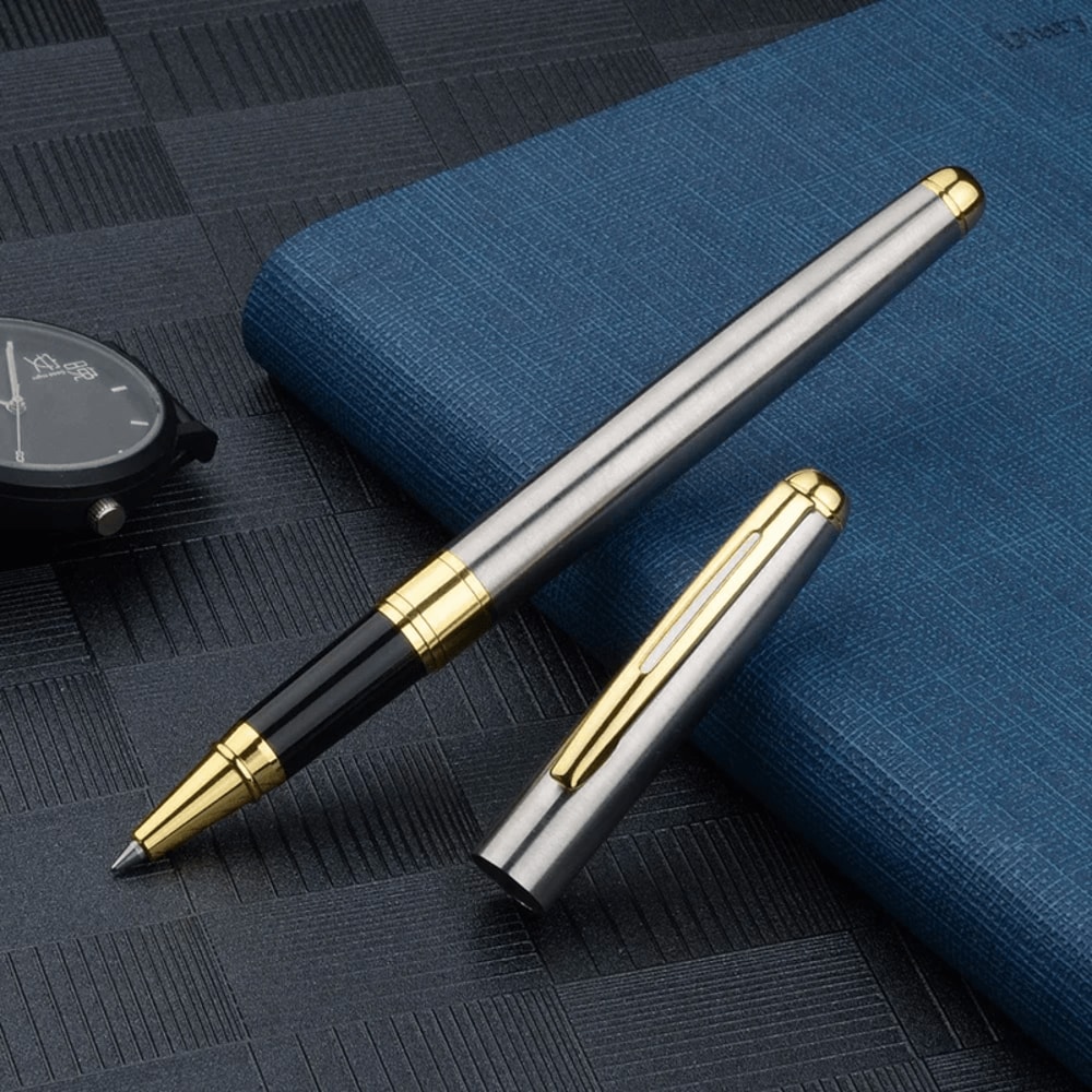 Stainless Steel Business Ballpoint Pen Refillable Signature Writing Pen 2
