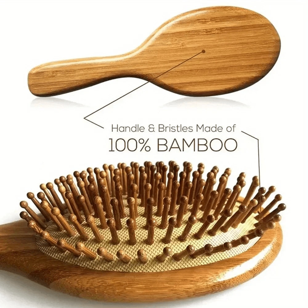 Bamboo Hair Comb Anti Static Wooden Detangling Scalp Massage Comb 1
