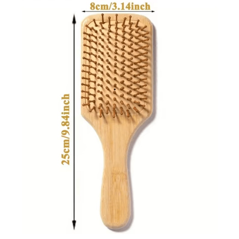 Bamboo Hair Comb Anti Static Wooden Detangling Scalp Massage Comb 3
