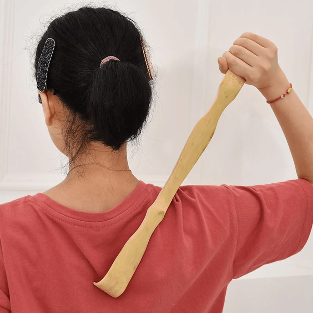 Bamboo Back Scratcher Massage Stick Long Handle Body Massager 2