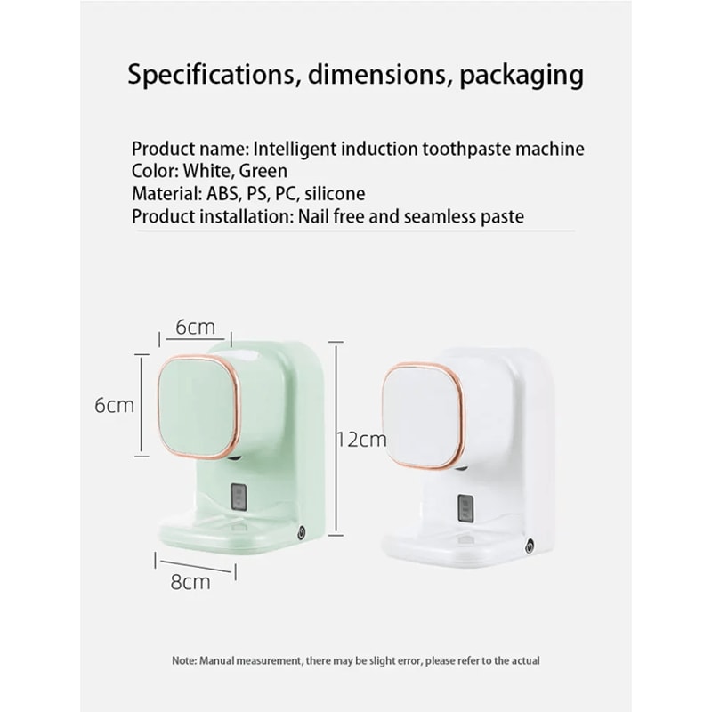 AutoPress Wall Mounted Automatic Toothpaste Dispenser Touch Free Bathroom Use 1