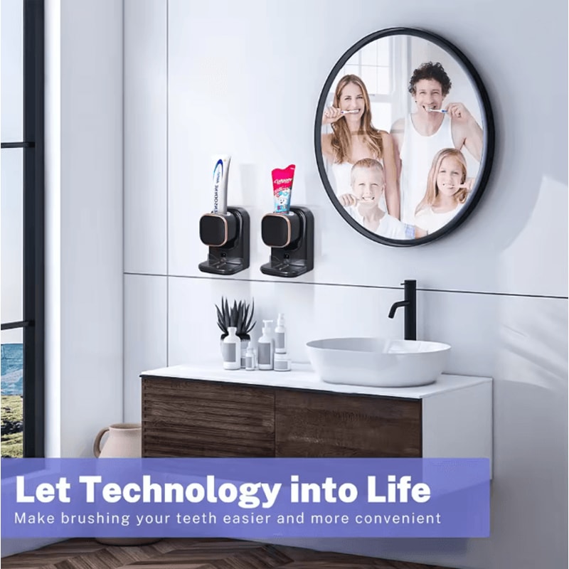 AutoPress Wall Mounted Automatic Toothpaste Dispenser Touch Free Bathroom Use 3