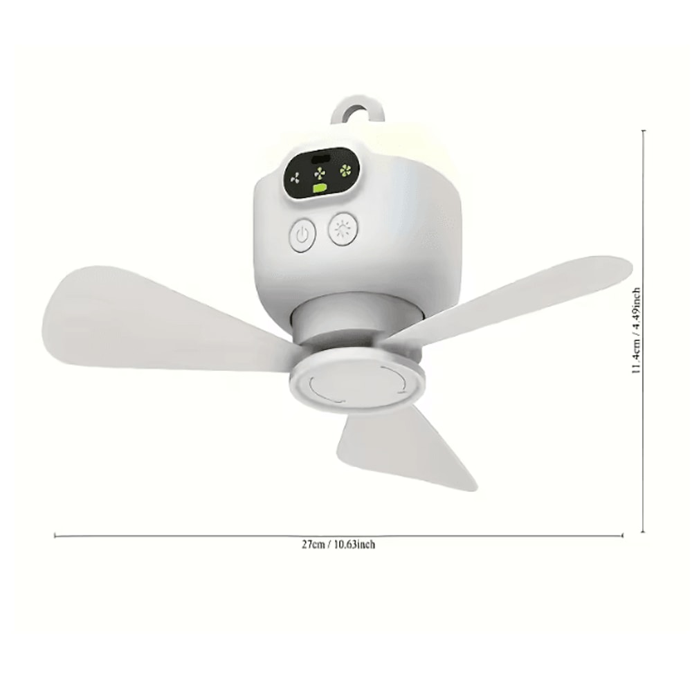 CampBreeze Portable Ceiling Fan Rechargeable Outdoor Camping Fan With LED 1