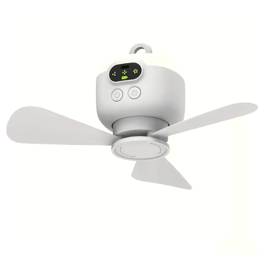 CampBreeze Portable Ceiling Fan Rechargeable Outdoor Camping Fan With LED 5