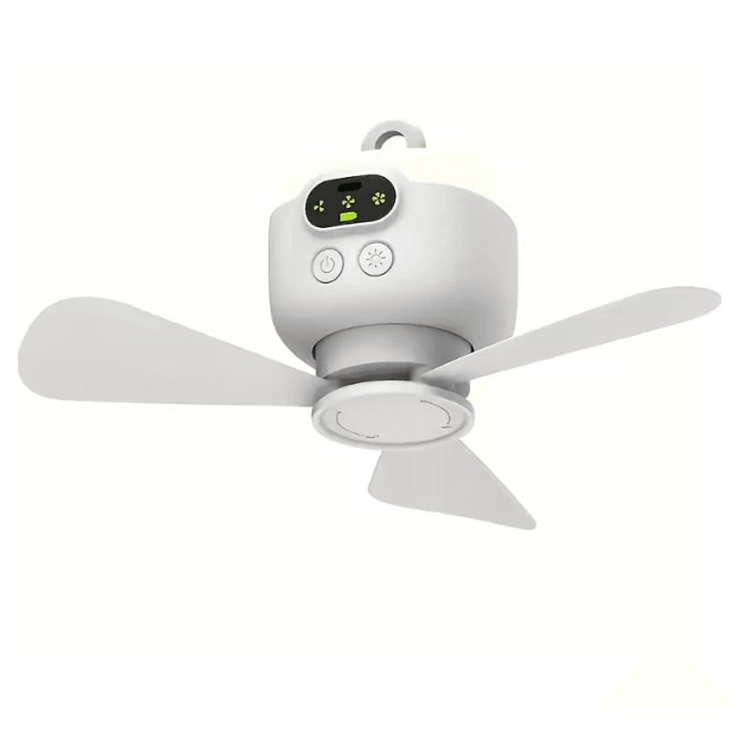 CampBreeze Portable Ceiling Fan Rechargeable Outdoor Camping Fan With LED 0
