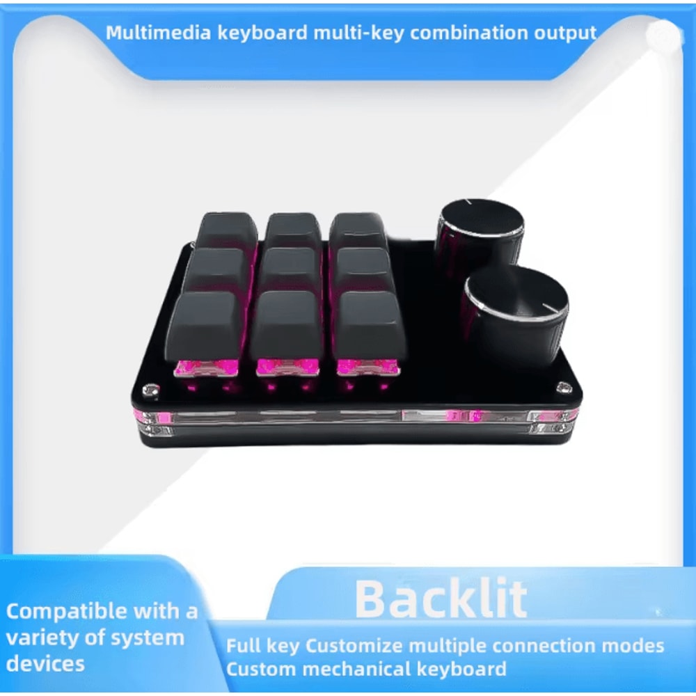 MacroFlow Bluetooth Programmable Macropad 12 Key RGB Custom Keyboard 1