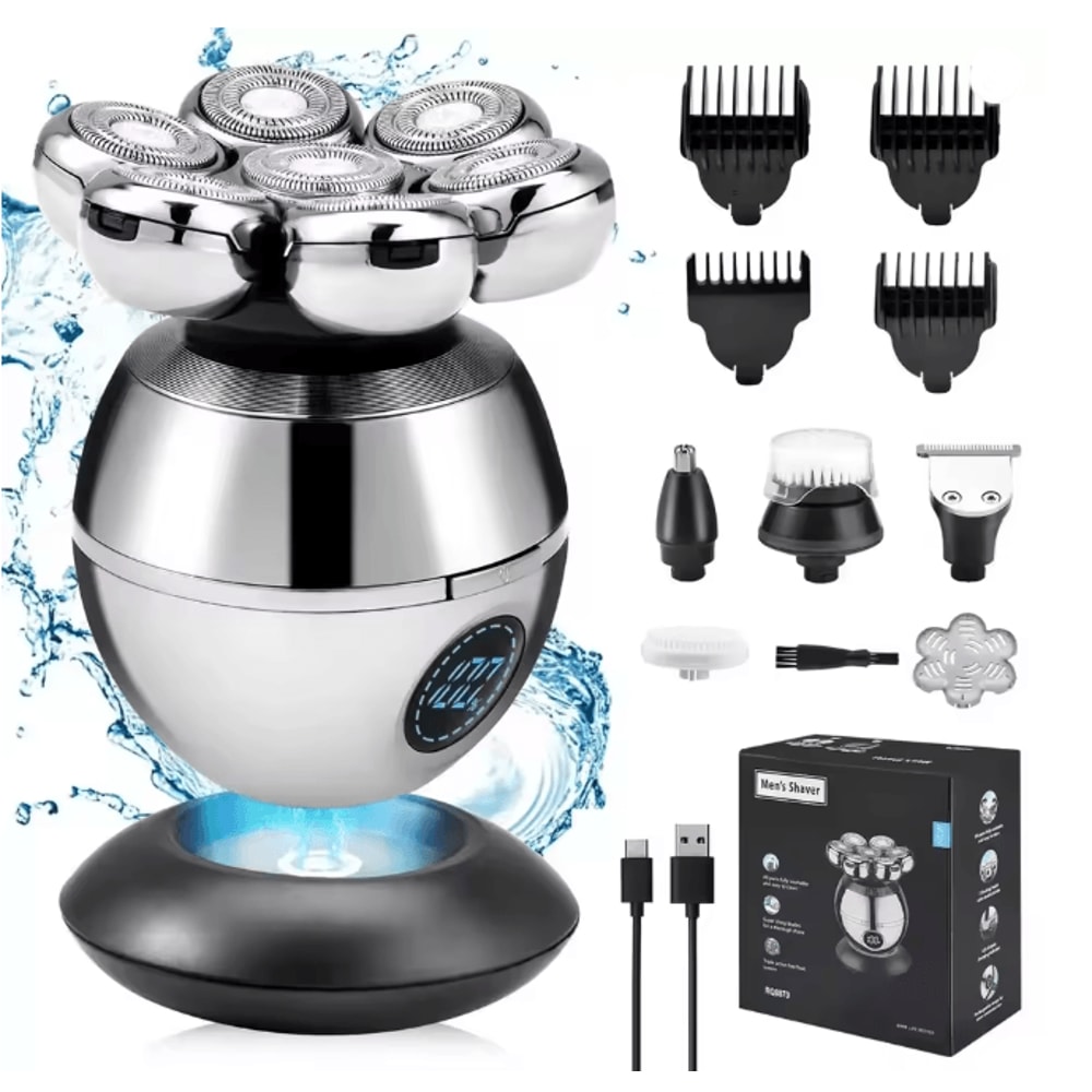 FlexGlide 7D Electric Shaver Waterproof Mens Beard And Head Groomer 6