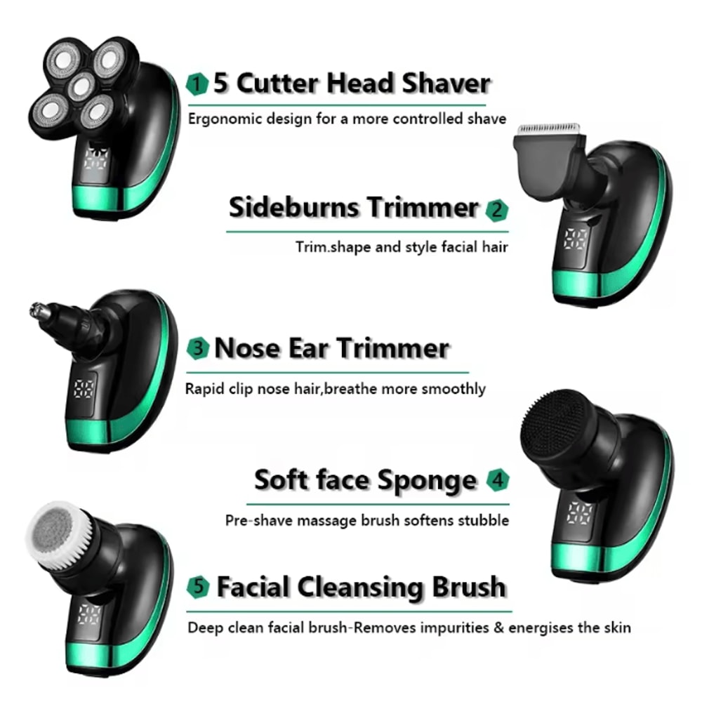MultiGroom Pro 5 In 1 Bald Head Electric Shaver Mens Grooming Kit 3