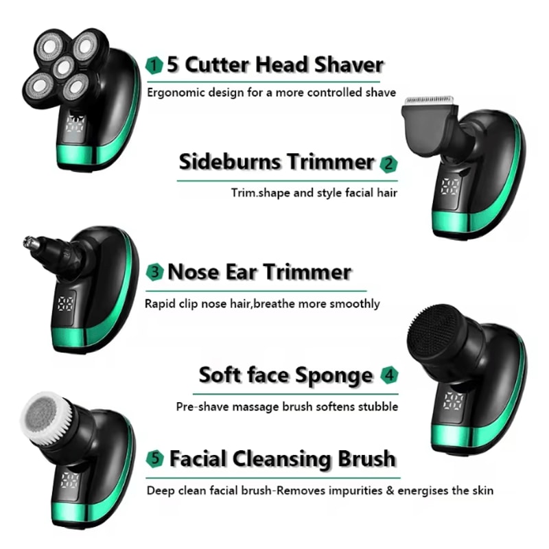MultiGroom Pro 5 In 1 Bald Head Electric Shaver Mens Grooming Kit 3