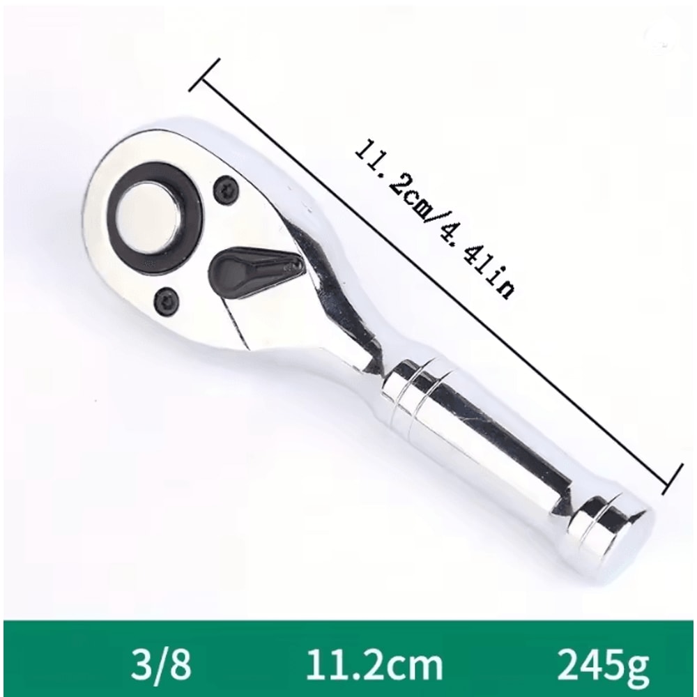 TorqueFlex Compact Dual Size Ratchet Wrench Short Handle Tool 4