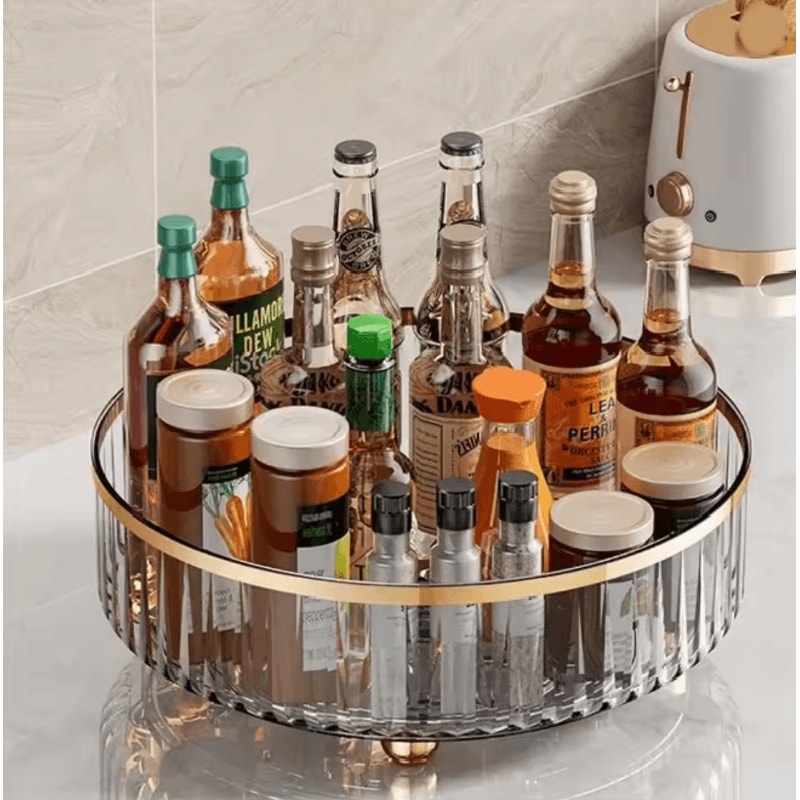 SpinClear Rotating Pantry Organizer Round Clear Storage Container 3