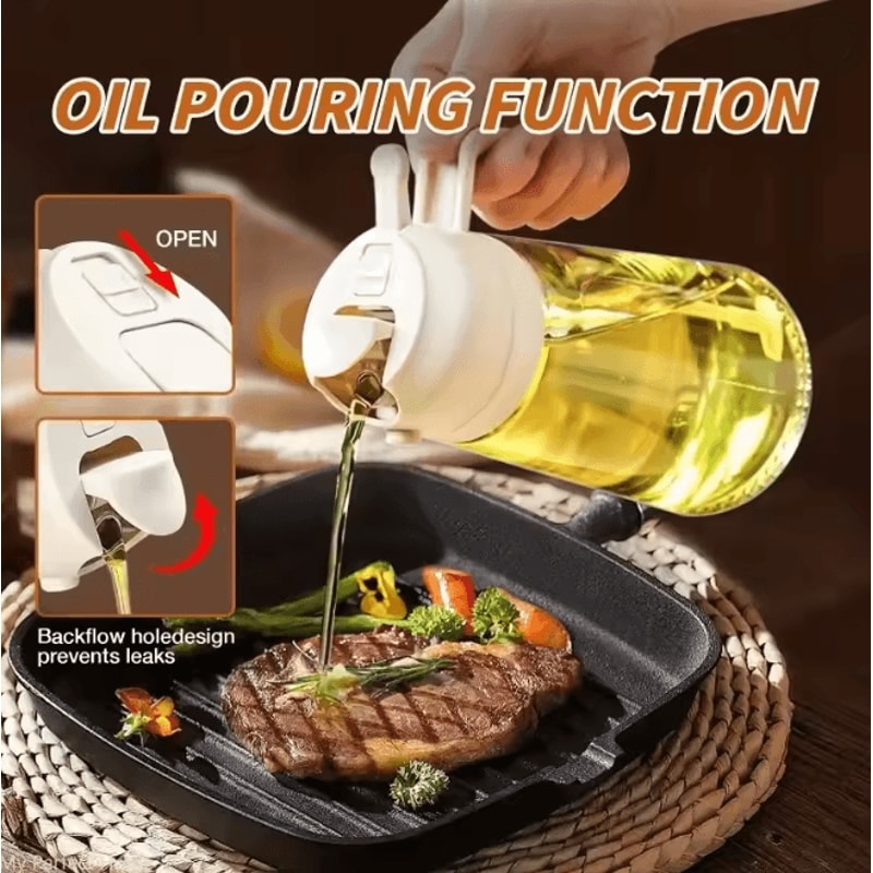 PurePour Two In One Oil Spray Bottle 500ml Kitchen Cooking Dispenser 4