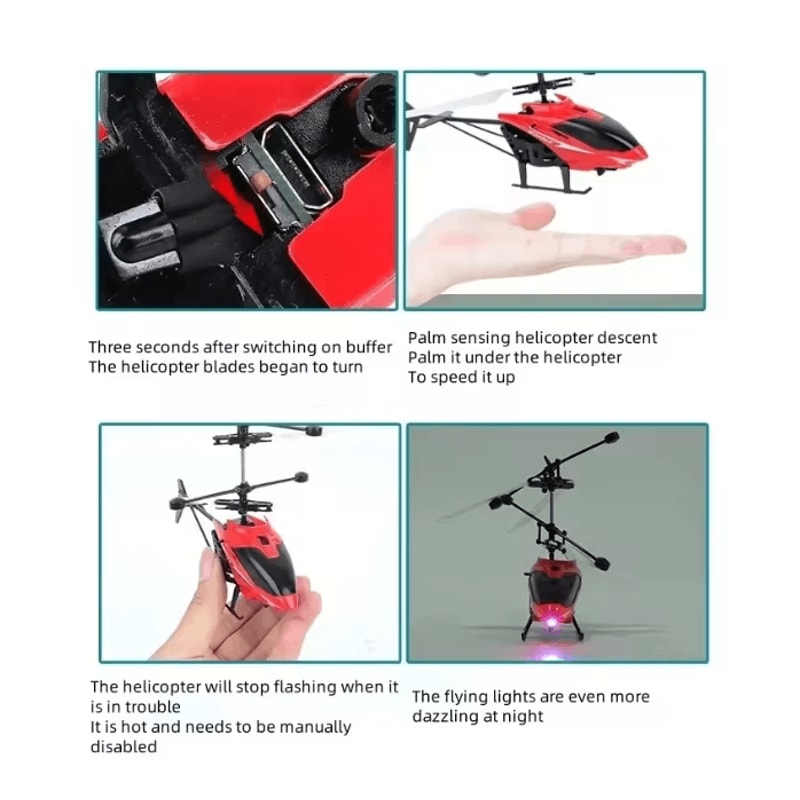 SkyMini Rechargeable RC Drone Safe Fall Resistant Helicopter Toy 2