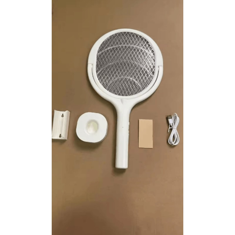 Rechargeable Electric Mosquito Swatter Bug Zapper Racket With LED Lamp 4