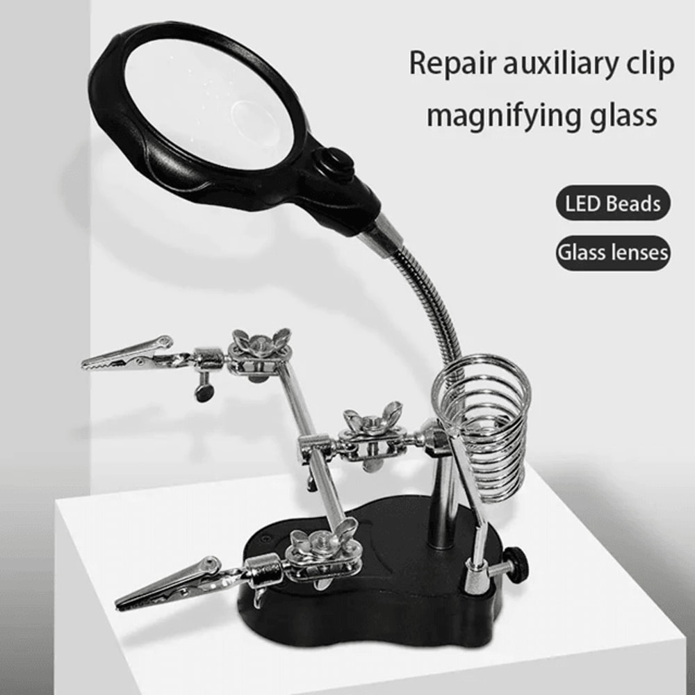 LED Magnifying Glass Repair Stand With Adjustable Strap 0