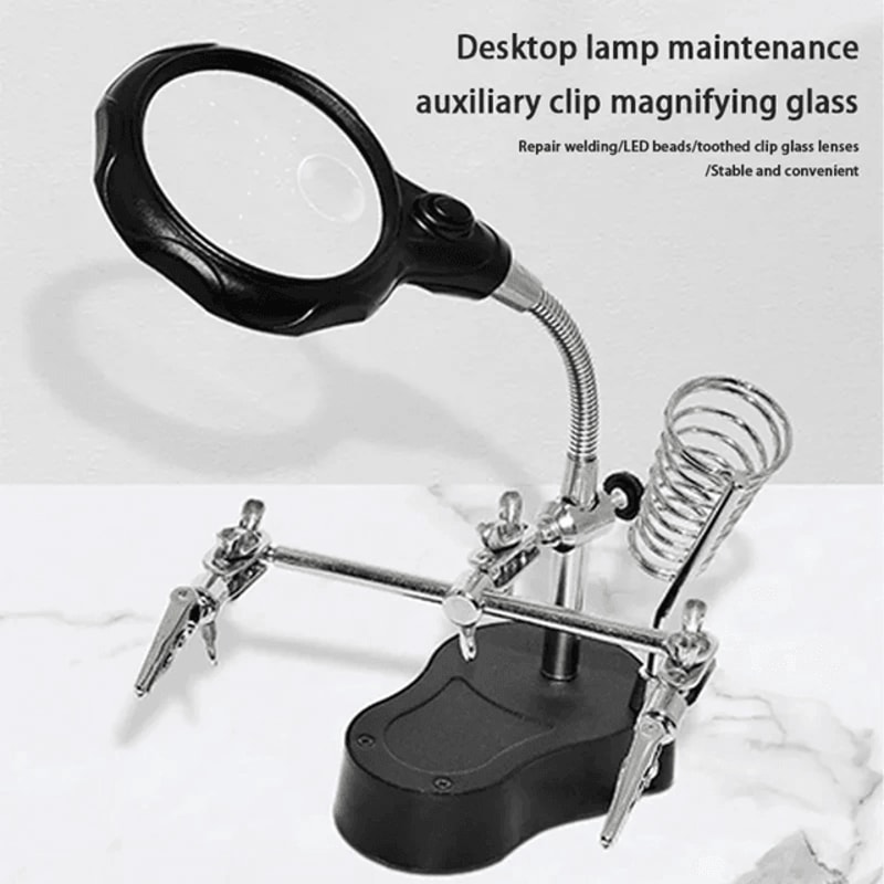 LED Magnifying Glass Repair Stand With Adjustable Strap 1