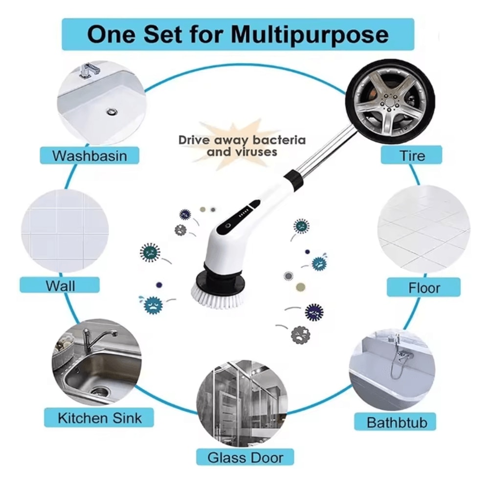 SpinPro 8 In 1 Electric Cleaning Brush With LED Light 2