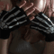 GlowSkull Halloween Skeleton Half Finger Gloves 2