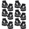 GlowSkull Halloween Skeleton Half Finger Gloves 16