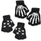 GlowSkull Halloween Skeleton Half Finger Gloves 7