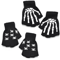 GlowSkull Halloween Skeleton Half Finger Gloves 7