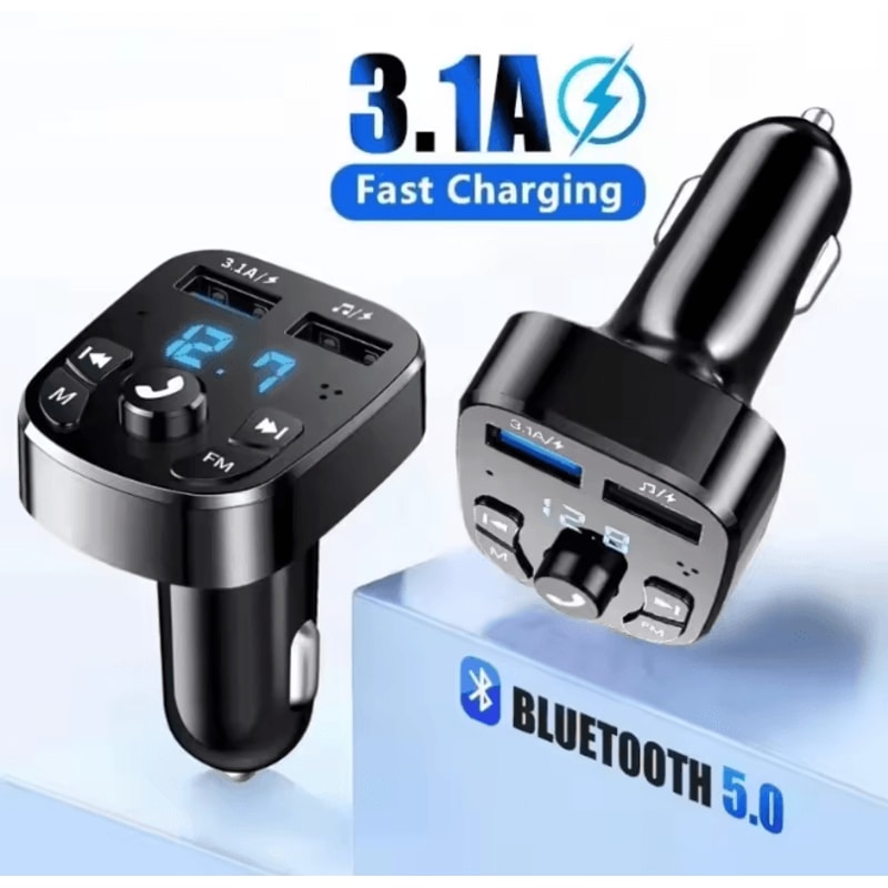 DriveTune Bluetooth Car MP3 Player With Dual USB Fast Charger 0