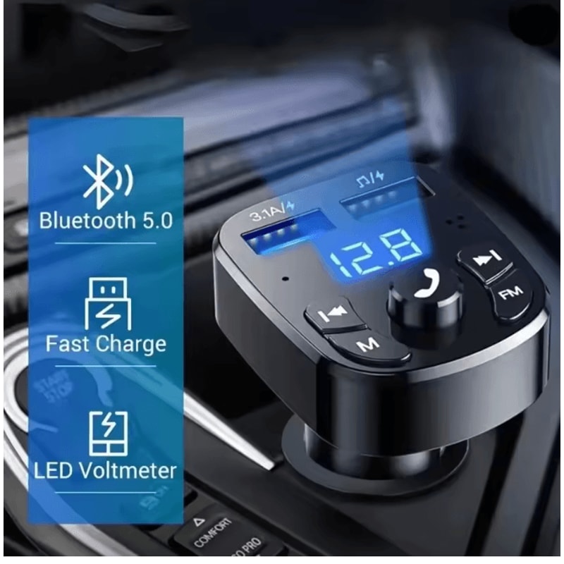 DriveTune Bluetooth Car MP3 Player With Dual USB Fast Charger 2