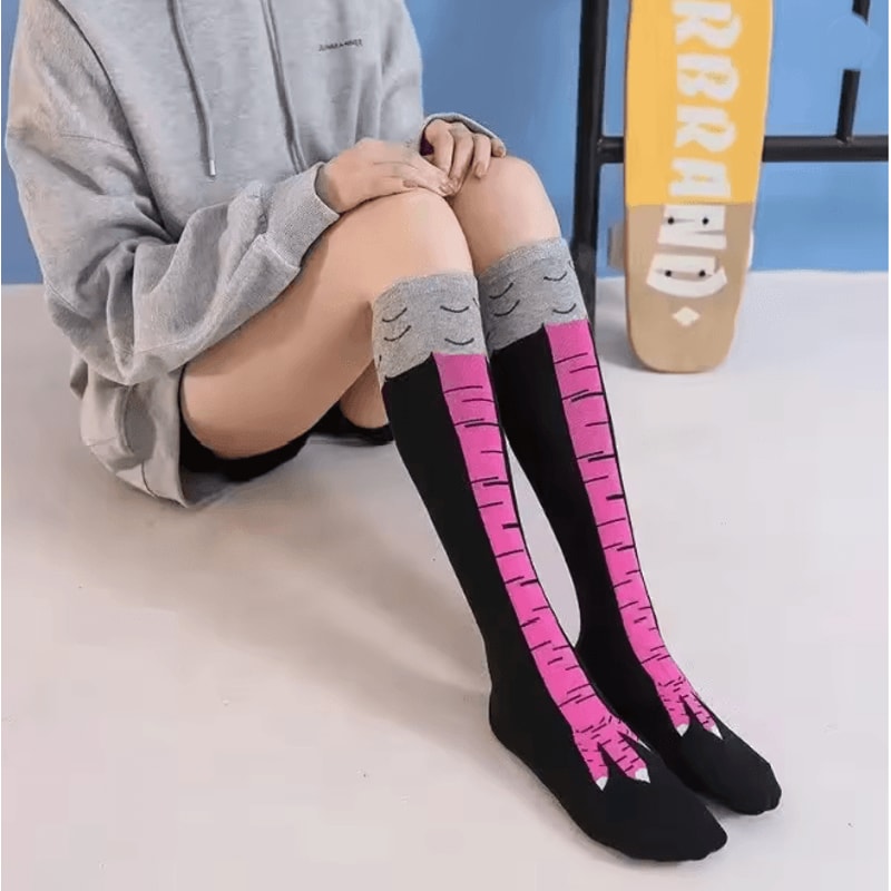 CluckStyle Knee High Chicken Feet Funny Socks 6