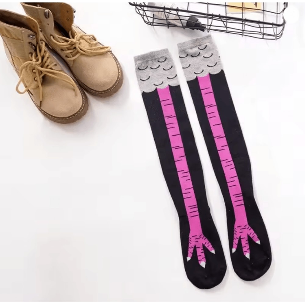CluckStyle Knee High Chicken Feet Funny Socks 7
