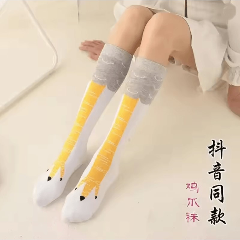 CluckStyle Knee High Chicken Feet Funny Socks 8