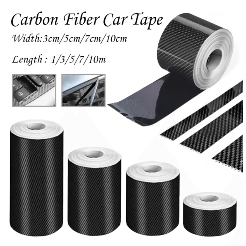 CarbonShield 3D Carbon Fiber Car Door Sill And Bumper Protector Stickers 0